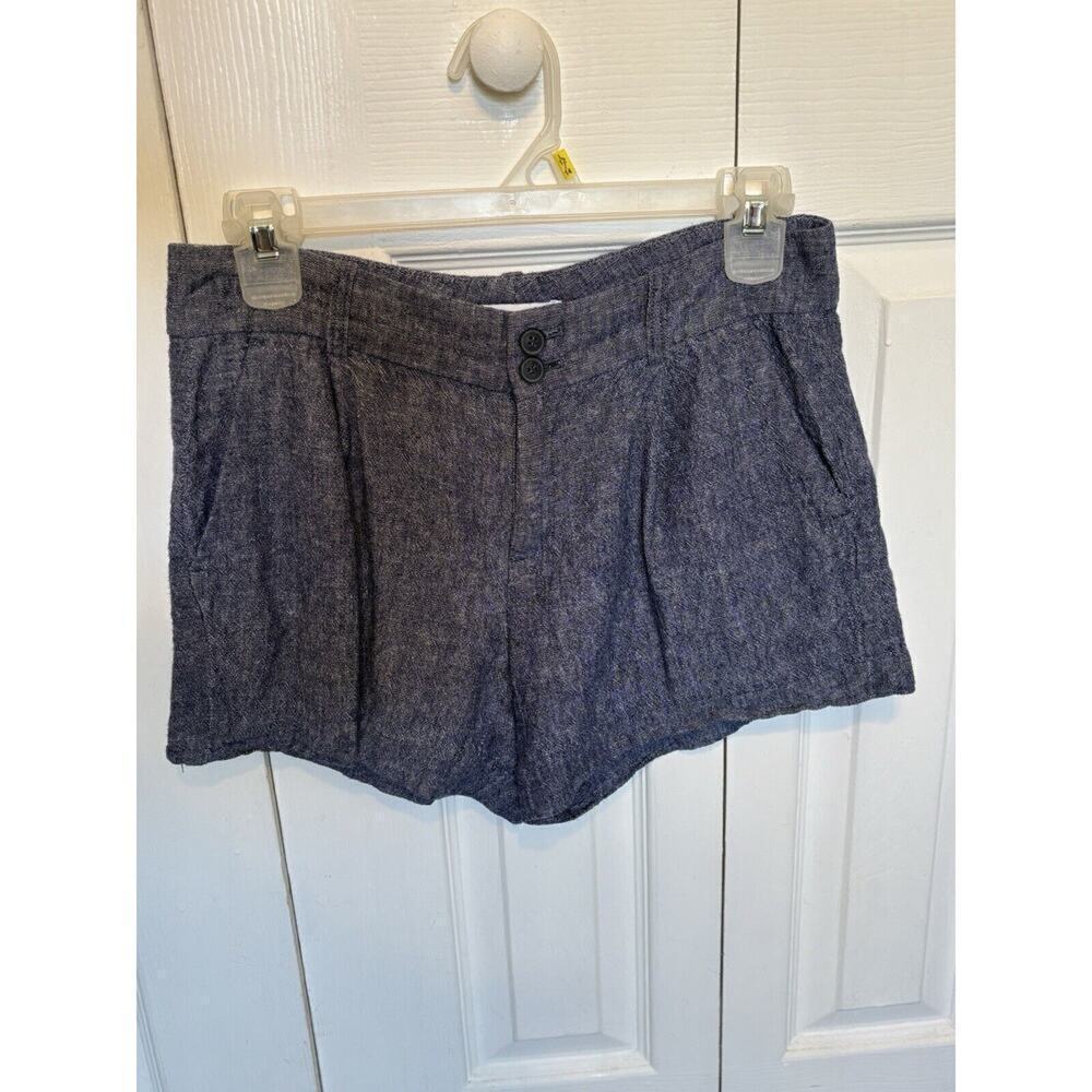 Calvin Klein Shorts Womens 2 Chambray Linen Pockets Beach Granola Girl Coastal